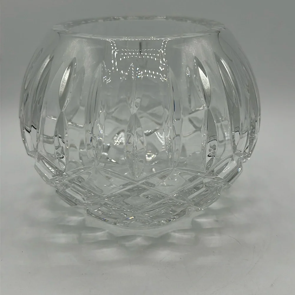 Antique crystal cut glass rose bowl